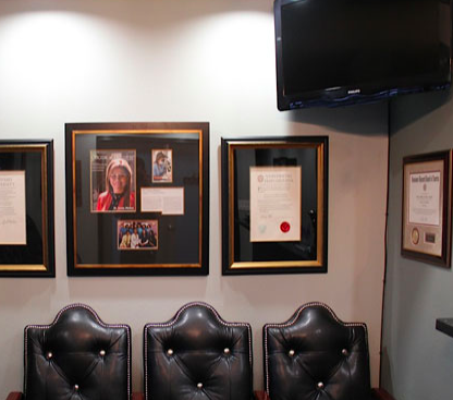 Waiting room with leather seating